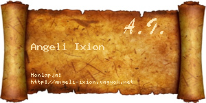 Angeli Ixion névjegykártya
